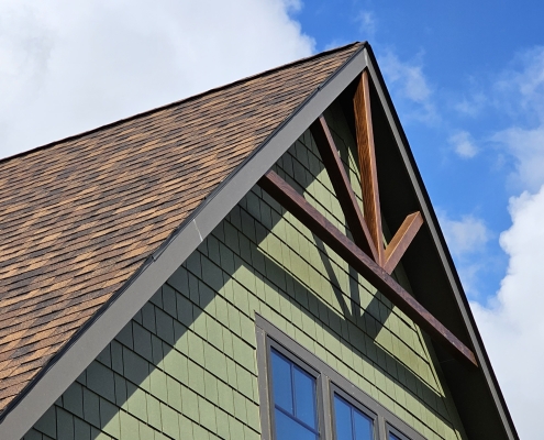 gable end with timber truss decoration