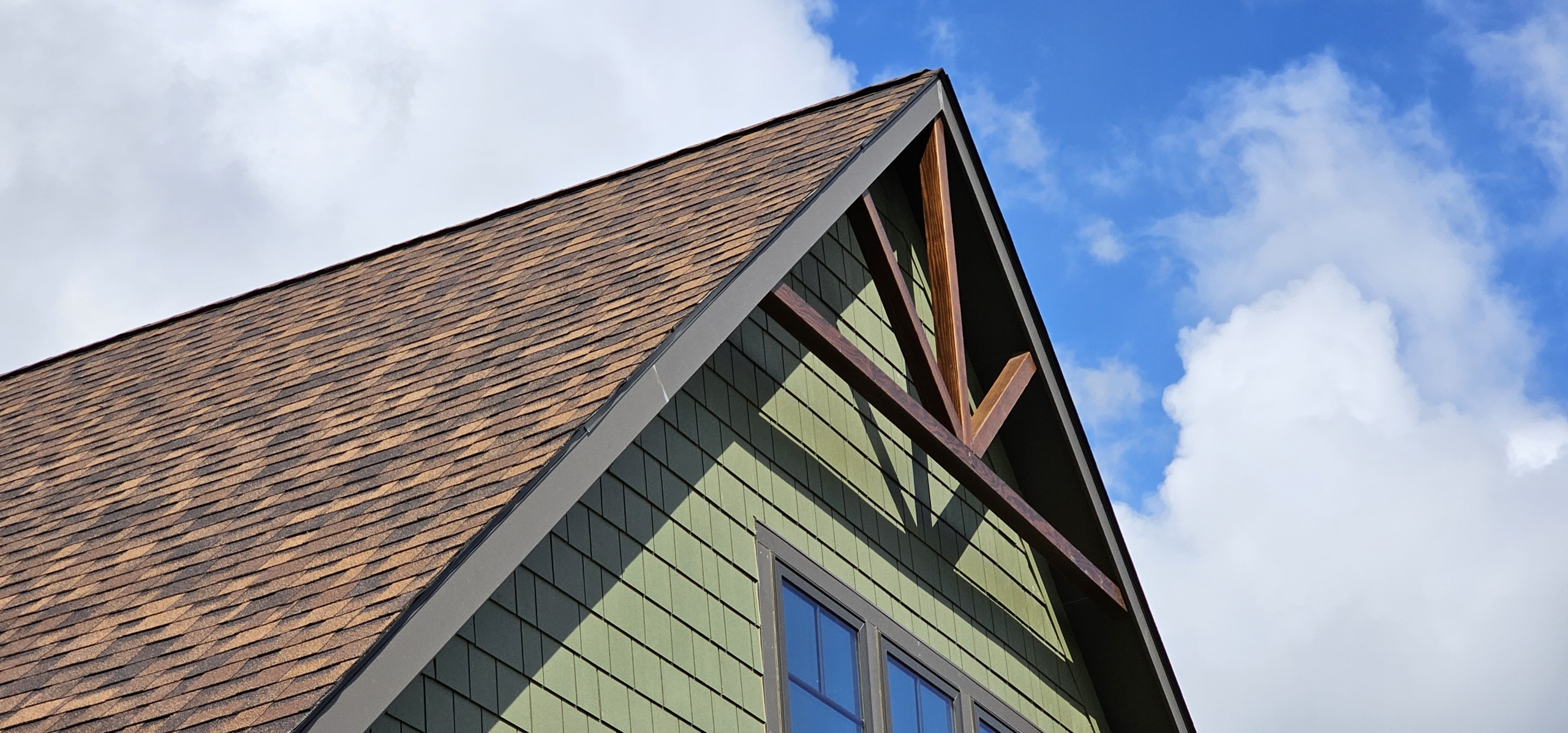 gable end with timber truss decoration